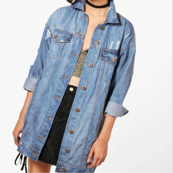 Boohoo denim and pink puffer jacket (sold separately) - Picture 9 of 12